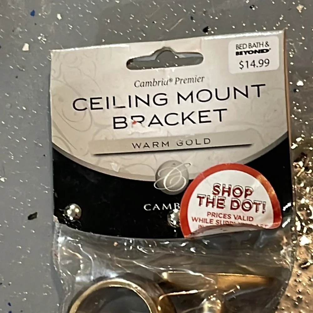 Cambria Premier Ceiling mount bracket warm gold‎ NWT
